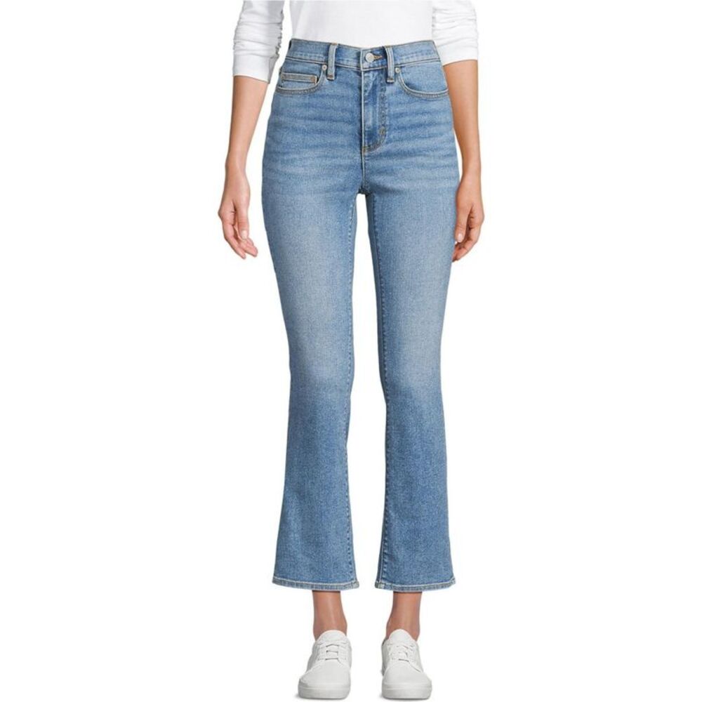 LANDS' END Womens Recover Flare Regular Cropped Jeans, NWT